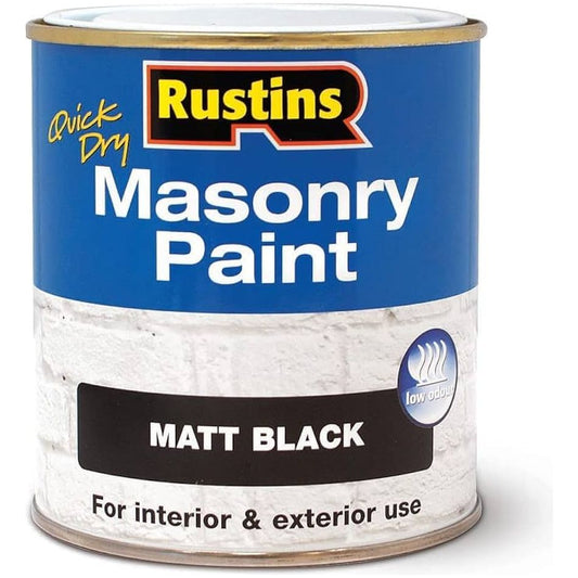Rustins Masonry Paint 250ml Black