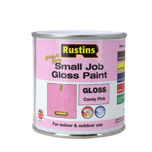Rustins Quick Dry Small Job Gloss 250ml Candy Pink