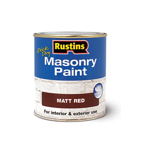 Rustins Masonry Paint 250ml Red
