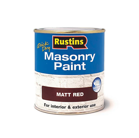 Rustins Masonry Paint 500ml Red