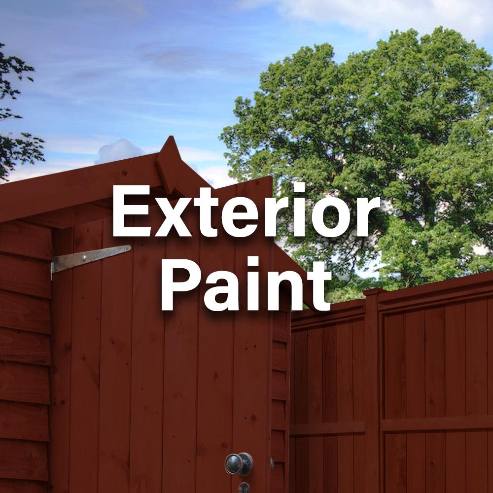 Outdoor pains from top brands like dulux, hammerite and ronseal.