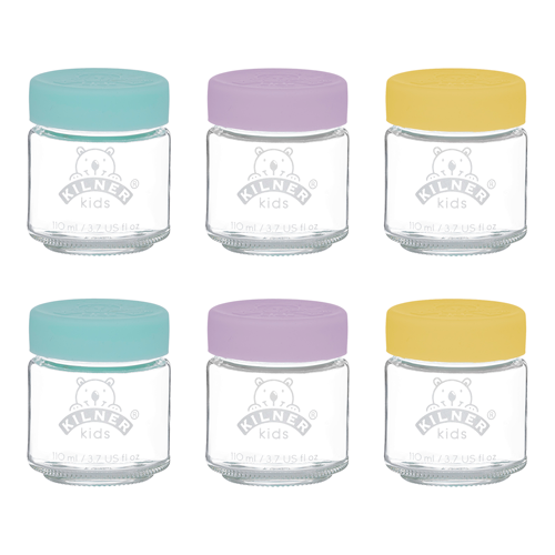 Kilner Set Of 6 Kids Jars 110ml, Glass