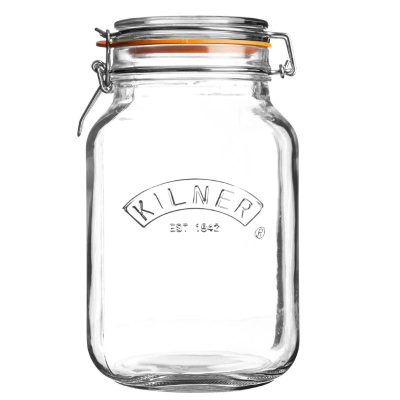 Kilner Clip Top Glass Storage Jar Square 2L