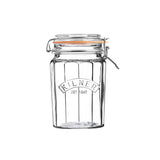 Kilner 0.95L Facetted Clip Top Jar, Glass, Clear