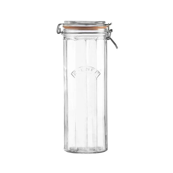 Kilner Facetted Glass Clip Top Tall Jar Capacity, 2.2 Litre