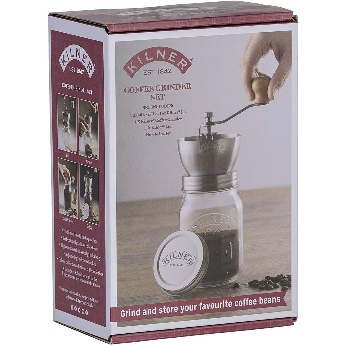 Kilner Manual Coffee Grinder , Transparent