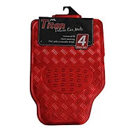 Jvl Carbon Metallic Checker Plate Look Sports Car Mat Set