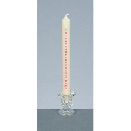 Premier Advent Candle With Glass Holder 25cm White