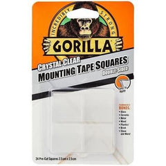 Gorilla Crystal Clear Mounting Tape Squares 24pk