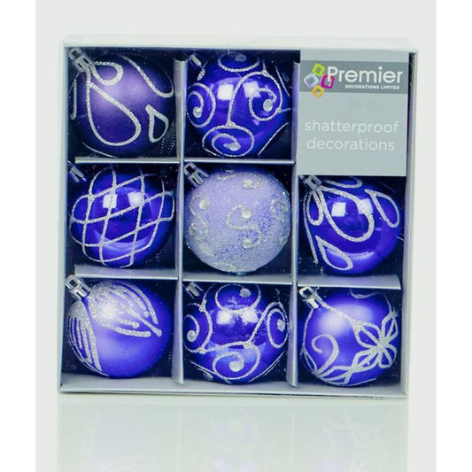 Premier 60mm  Decorated Balls Pack 9 Green