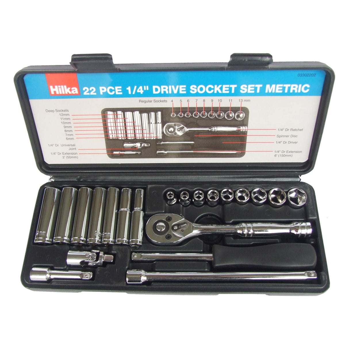 Hilka 22 1/4" Socket Set Metric