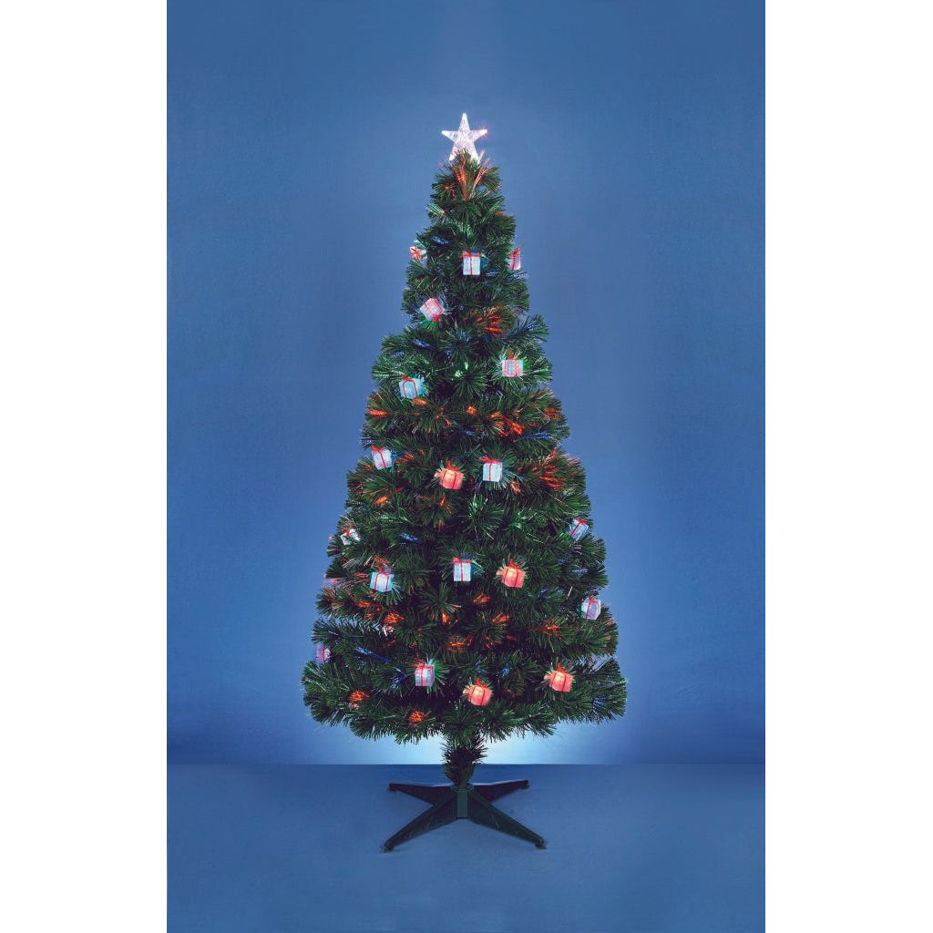 Premier Fibre Optic Tree with Colour Changing Parcels 1.8m