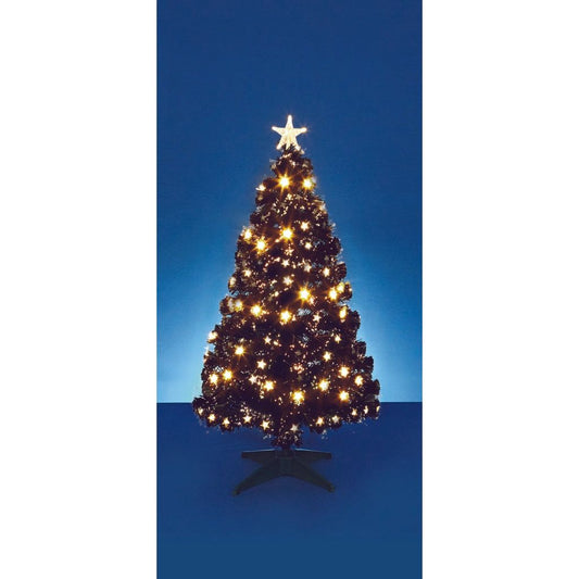 Premier Fibre Optic Tree Black with Warm White LEDs