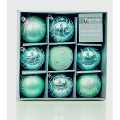 Premier 60mm  Decorated Balls Pack 9 Green