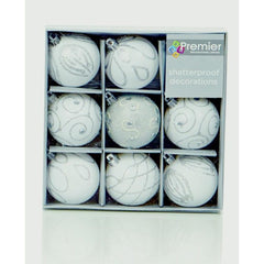 Premier 60mm  Decorated Balls Pack 9 Green