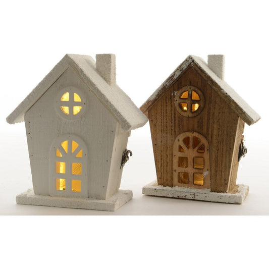 Kaemingk Indoor LED Wooden House 2 Assorted