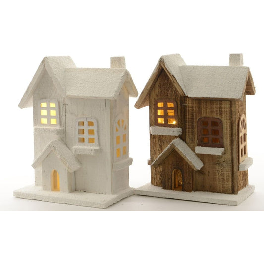 Kaemingk Indoor LED Wooden Cottage 2 Assorted