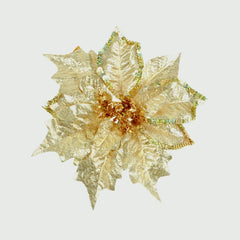 Premier Poinsettia Clip 20cm Gold