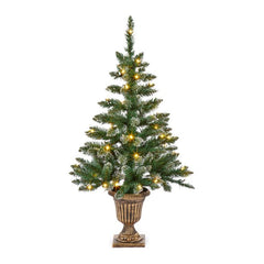 Premier Prelit Flocked Tree In Plastic Pot