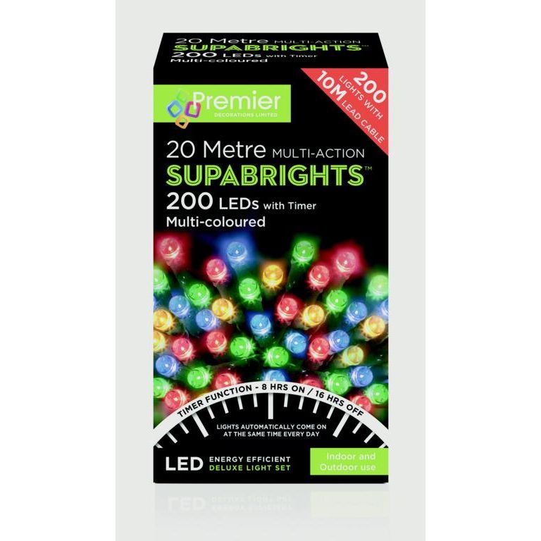 Premier 1000 LED Multi Action Supabrights With Timer White/Green