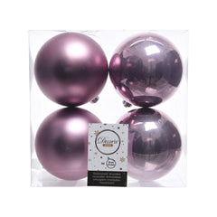 Kaemingk Shatterproof Plain Baubles 6cm Pink Mix