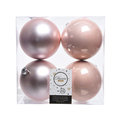 Kaemingk Shatterproof Plain Baubles Pack 4 10cm Winter Sky