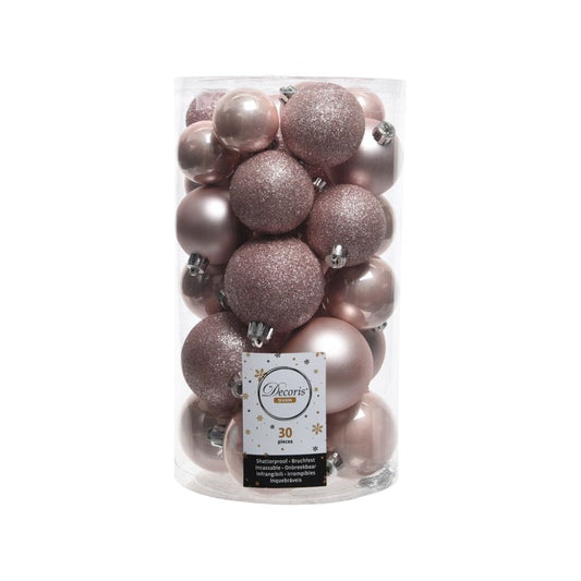 Kaemingk Shatterproof Baubles Pack 30 6cm Natures Gift Assorted