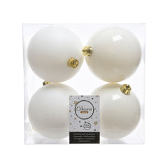 Kaemingk Shatterproof Plain Baubles Pack 4 10cm Winter Sky