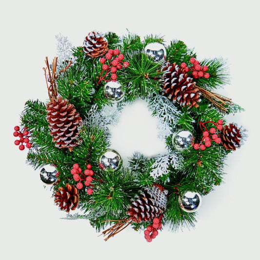 Premier Dressed Wreath 40cm Red