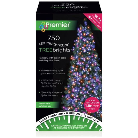 Premier 750 LED Multi Action Treebrights With Timer Bulb Rainbow