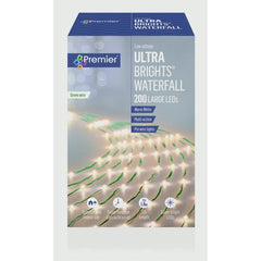 Premier UltraBrights Waterfall Lights 200 LEDs White Green Wire