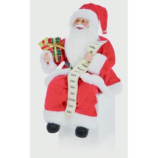 Premier Sitting Santa With Glasses 40cm Red