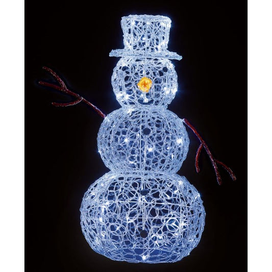 Premier Acrylic Snowman 80 White LEDs 90cm