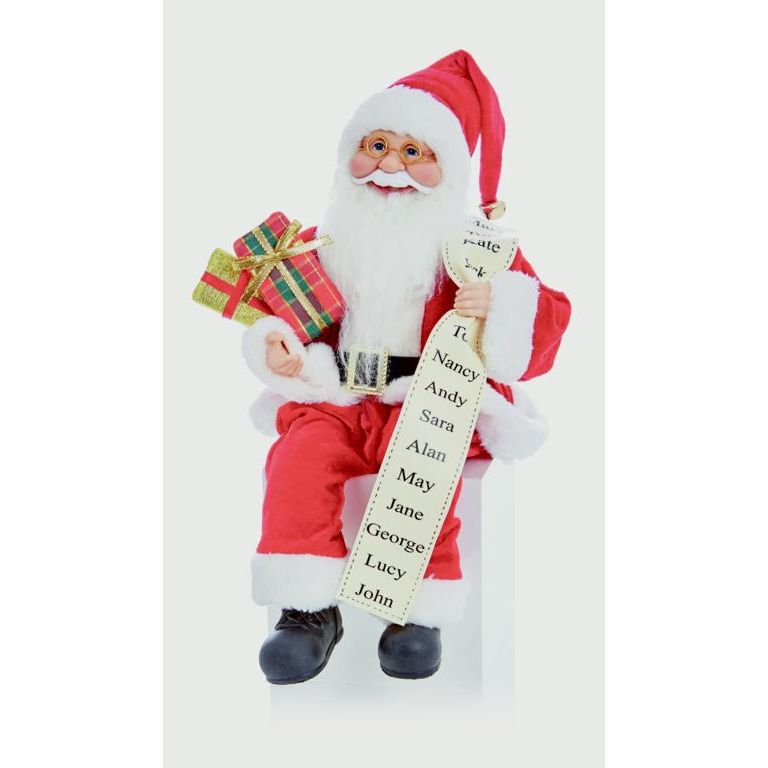 Premier Sitting Santa With Glasses 40cm Red