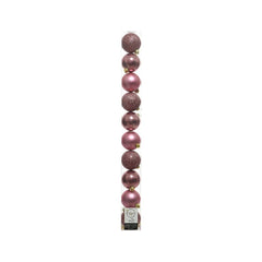 Kaemingk Shatterproof Plain Baubles Tube 10 60mm Velvet Pink Mix