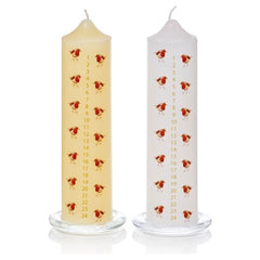 Premier Robin Pattern Advent Candle Assorted 20 x 5cm