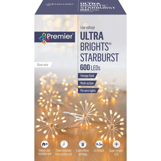 Premier Multi Action Starburst Stringlight Vintage Gold