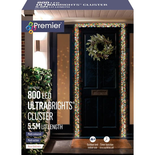 Premier 800 LED Rose Gold Ultra Bright Cluster 5.5m