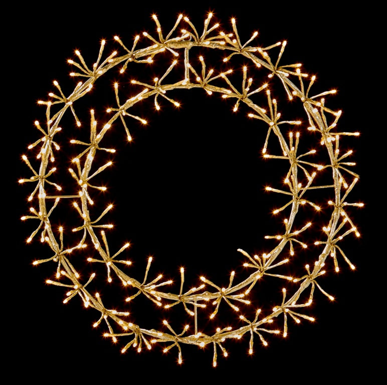 Premier Gold Wreath Cluster 256 Warm White LEDs