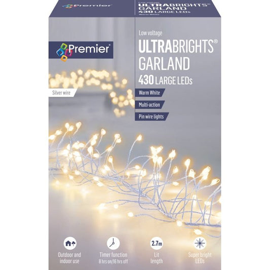 Premier Multi Action Ultra Brights Silver Garland