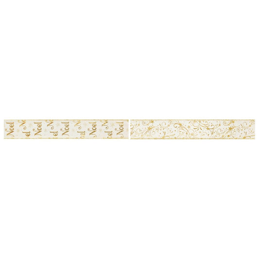 Premier 6cm Cream Star Noel Ribbon