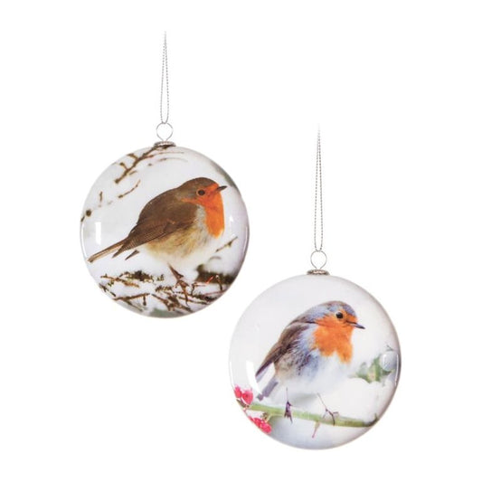 Premier Robin Decoupage Baubles 75mm Assorted