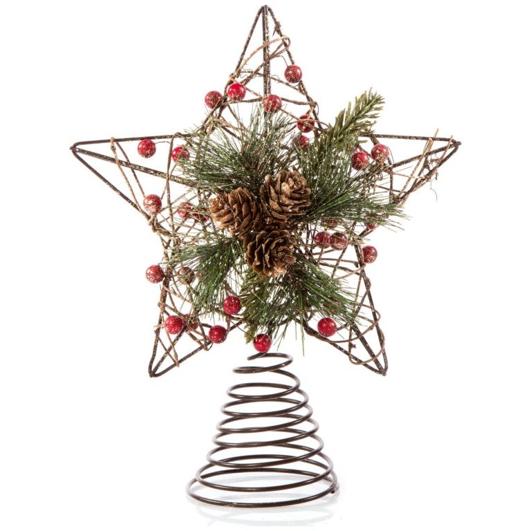 Premier Natural Woodland Star Topper 25cm