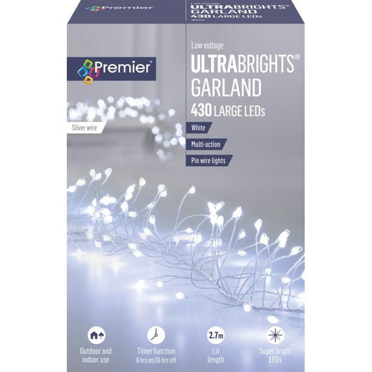 Premier Multi Action Ultra Brights Silver Garland