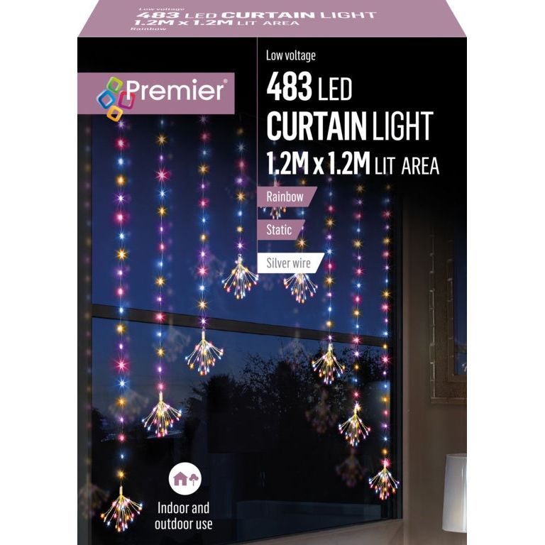 Premier Sputnik V Curtain 1.2m 483 Rainbow LEDs