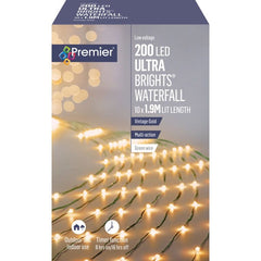 Premier Ultra Bright Waterfall 200 LEDs 2m Red/Vintage Gold