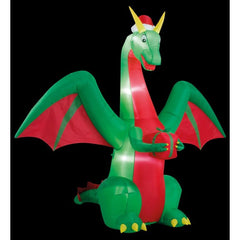 Premier Inflatable Dragon Santa Hat Parcel 2.4m