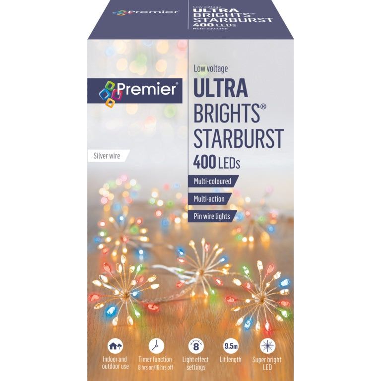 Premier Multi Action Starburst Stringlight Multi-coloured 400 LEDs