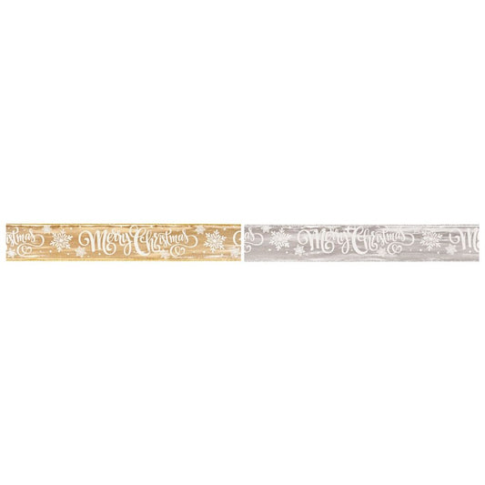 Premier 6cm Shiny Gold Silver Xmas Ribbon