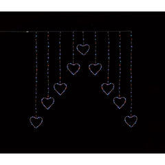 Premier Heart Shape V Curtain Rainbow LED 1.2m